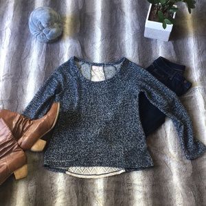 Blue and Cream Sweater by Pink Rose